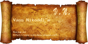 Vass Nikodém névjegykártya